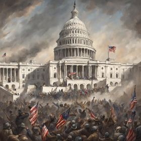 Abstract Painting of Riot at U.S. Capitol