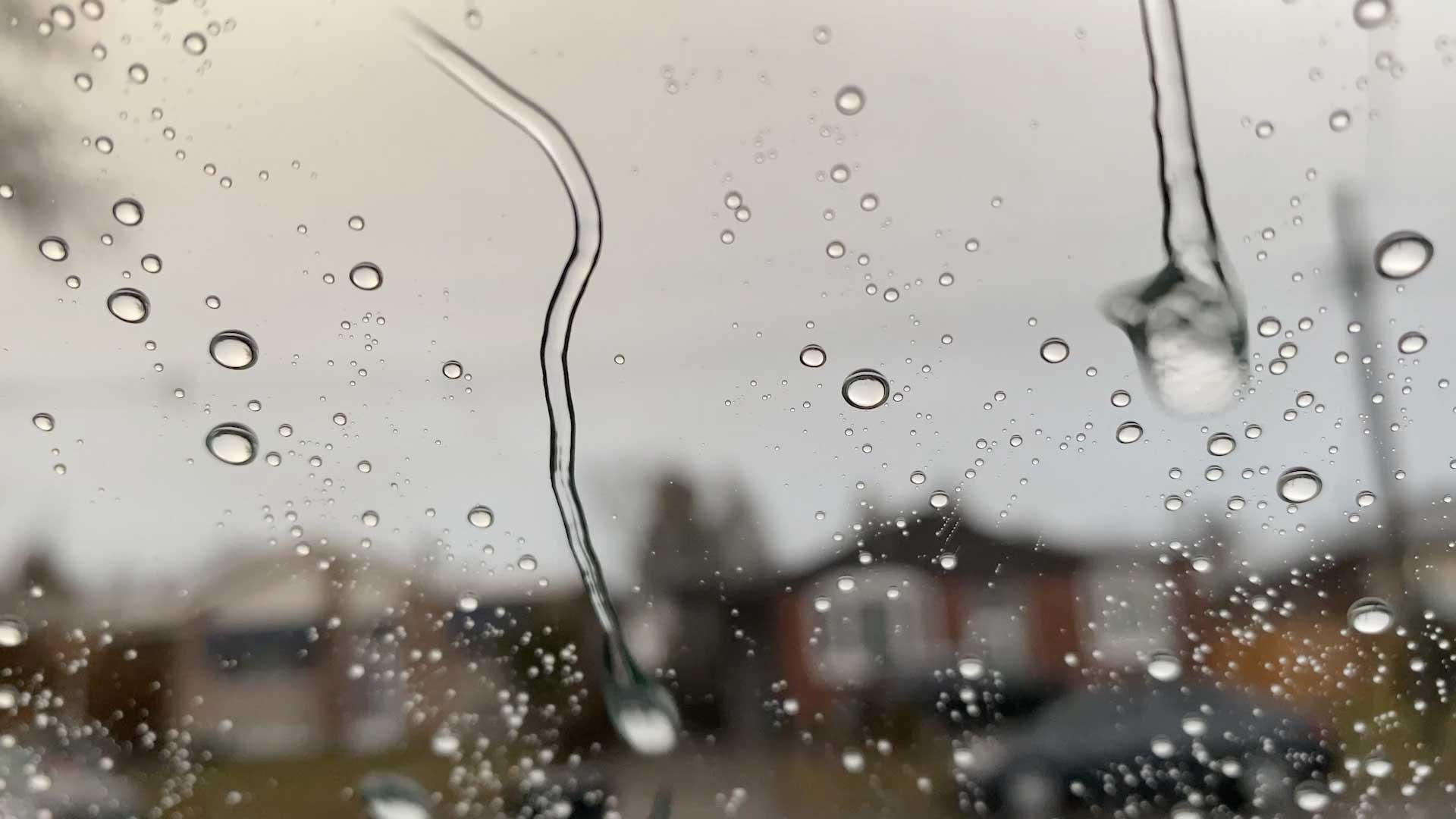 Rain on windshield