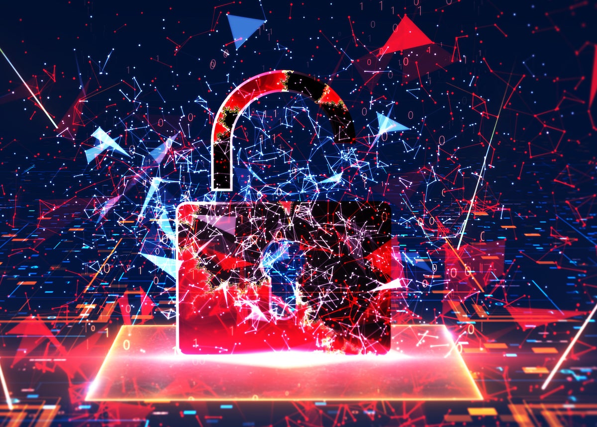 image: cyber security lock red and blue