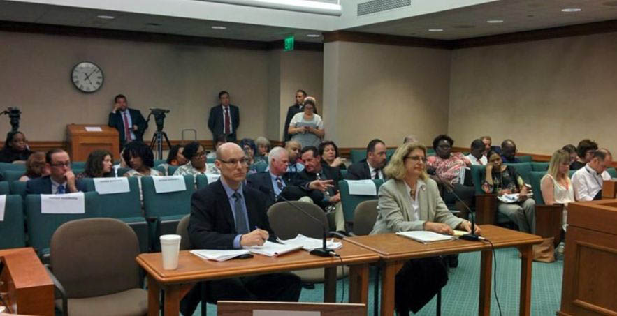 PJIL Director Michele Deitch provides invited testimony on the Sandra Bland Act before a legislative committee at the Texas State Capitol in 2017.
