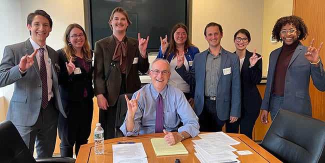 Derreck DaSilva with a group of fellow NY Seminar fellows at Evercore advising firm