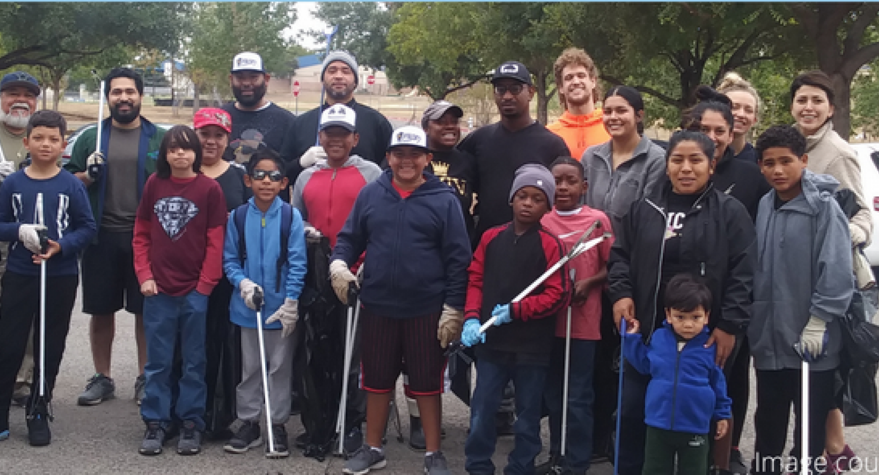 A group from GAVA during a clean-up of the George Morales Recreation Center