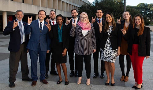 Gabriel Cortez (MGPS '21) fourth from right, with his 2020 Crisis Simulation team