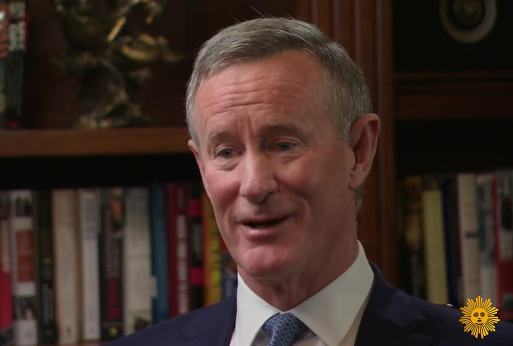 Adm William McRaven in a screenshot from a profile of him on CBS Sunday Morning height=