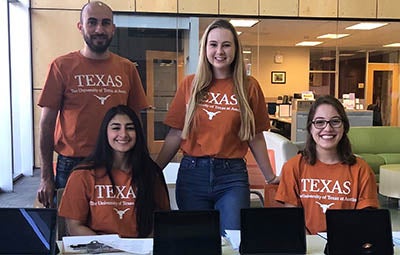 Micaela McConnell (far right) with her PRP field survey group