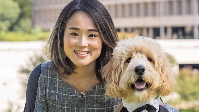 Nina Nomura Nibling and her dog, Toast