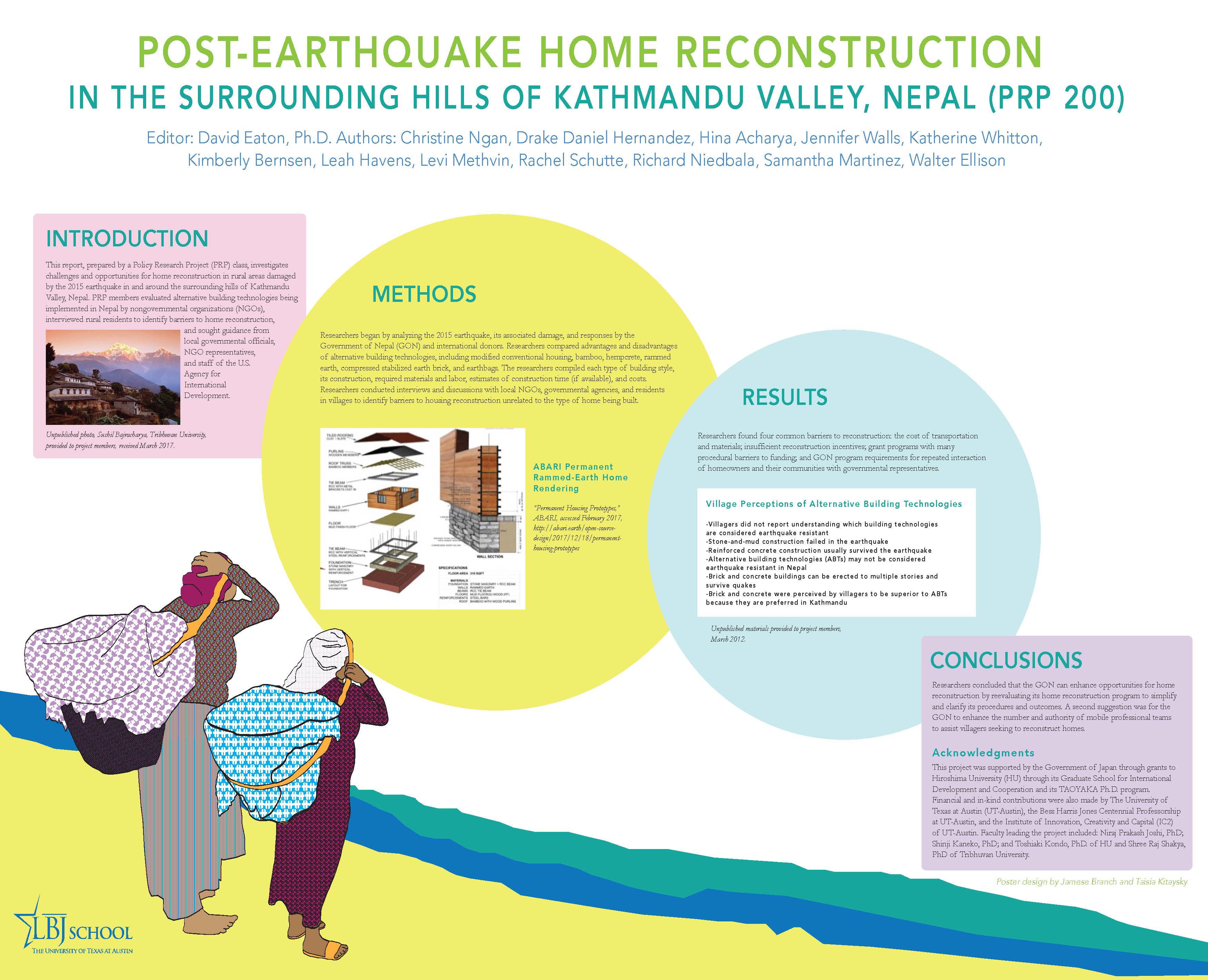Innovation Bound 2019 research poster: Post-Earthquake Home Reconstruction in the Surrounding Hills of Kathmandu Valley, Nepal