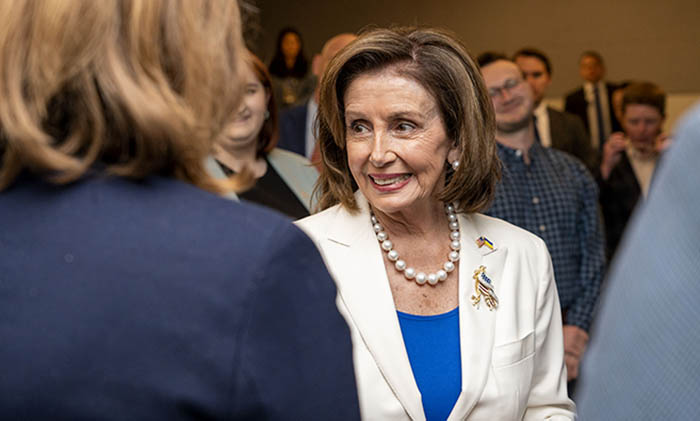 House Speaker Nancy Pelosi visits with LBJ students March 22, 2022