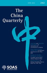 Cover of The China Quarterly, Vo. 242, June 2020