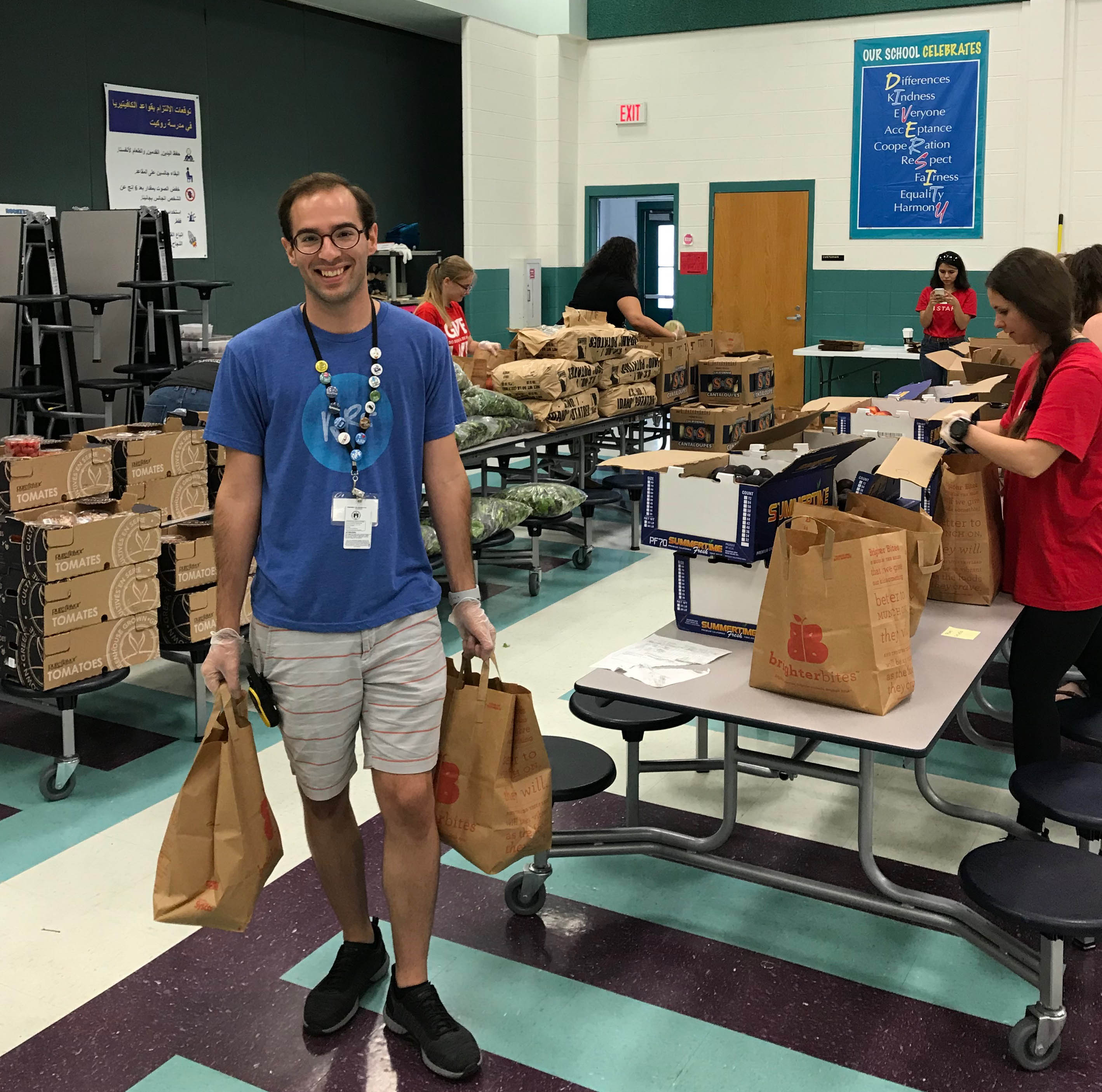 LBJ student Wayne Holstine (MPAff '19) at his internship at the Andy Roddick Foundation
