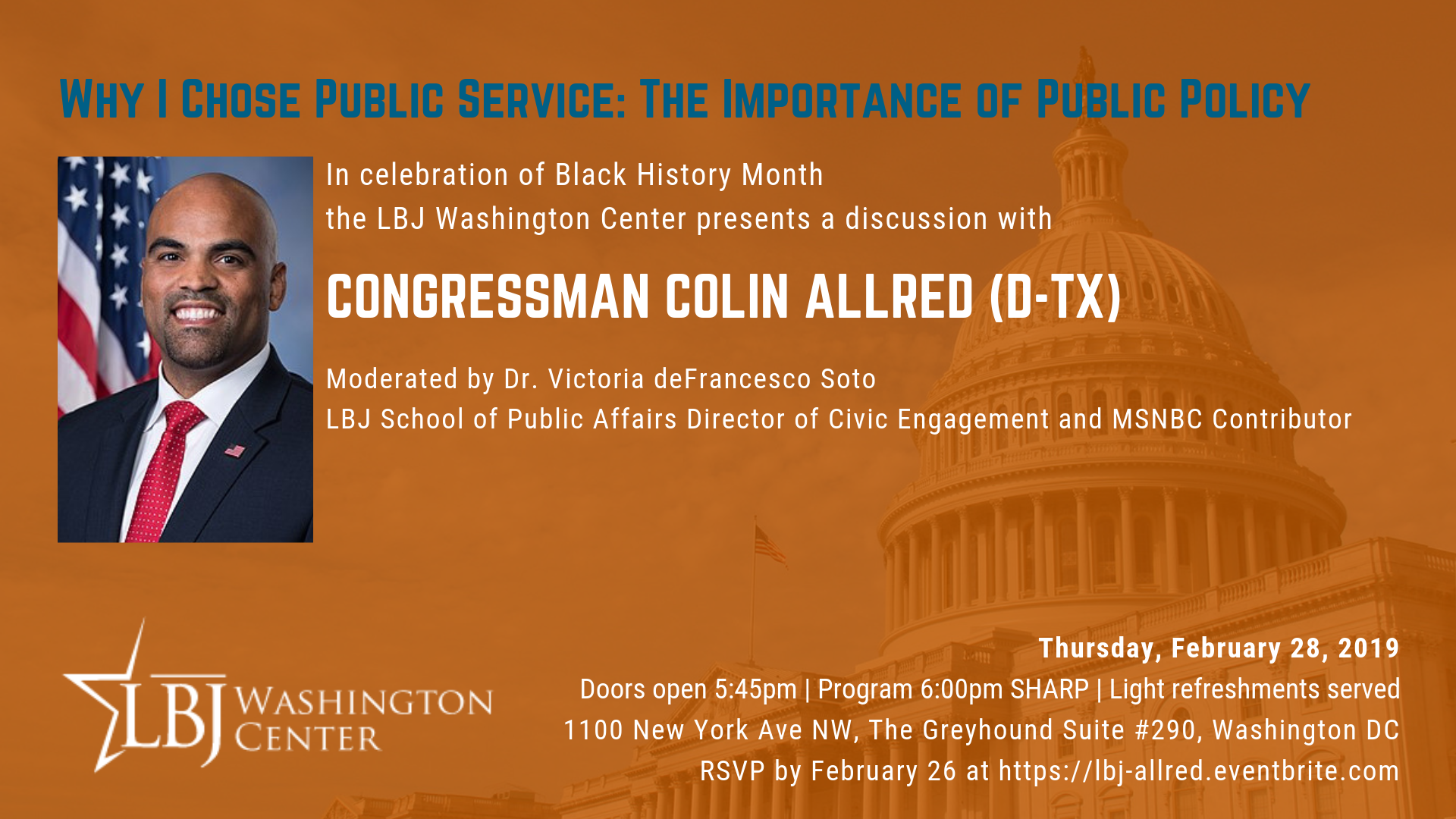 Invitation for Black History Month Discussion with Congressman Allred
