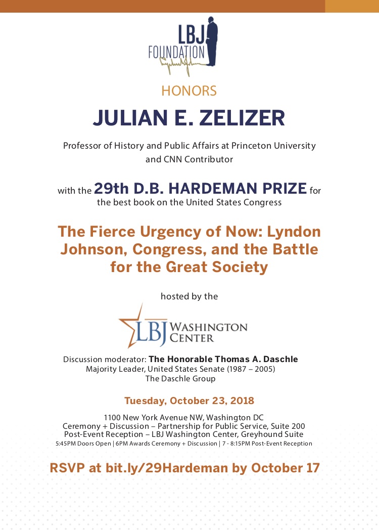 Invitation for 29th D.B. Hardeman Prize Ceremony