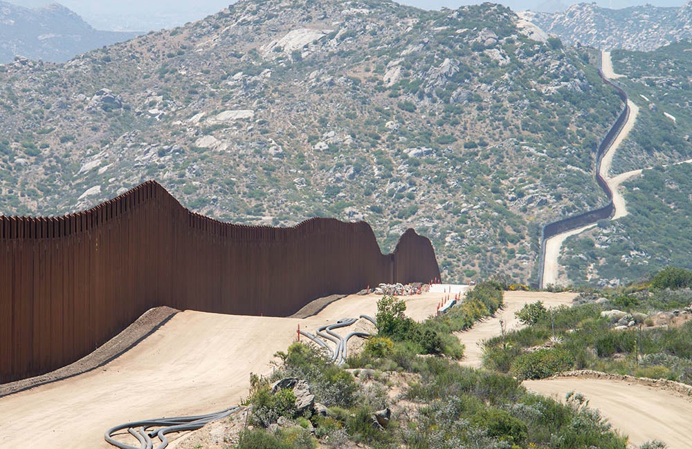 The border wall between the U.S. and Mexico