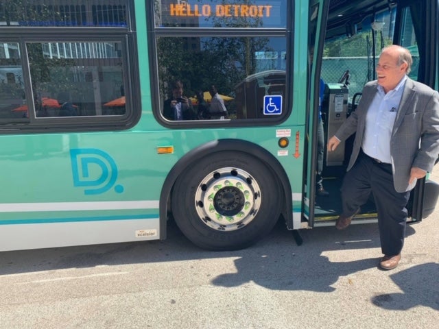 Mayor on bus