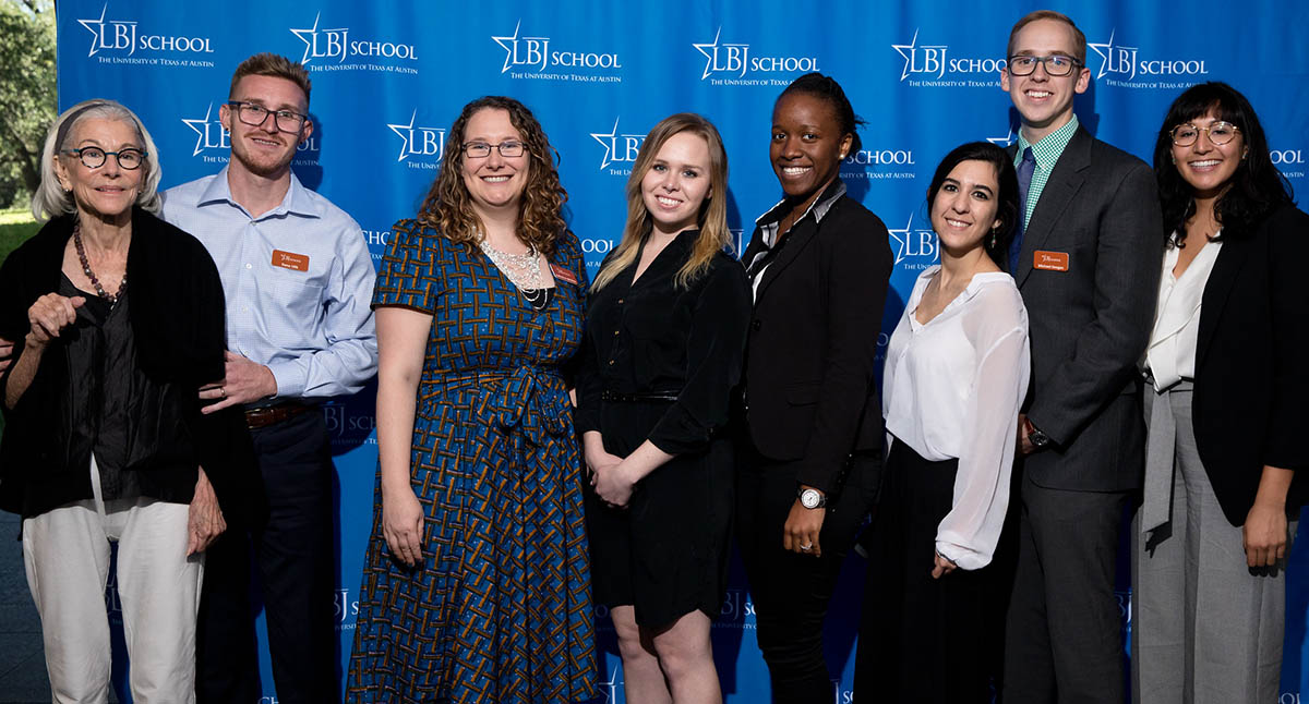 Mrs. Eleanor Crook (far left) with the 2017 Crook Fellows