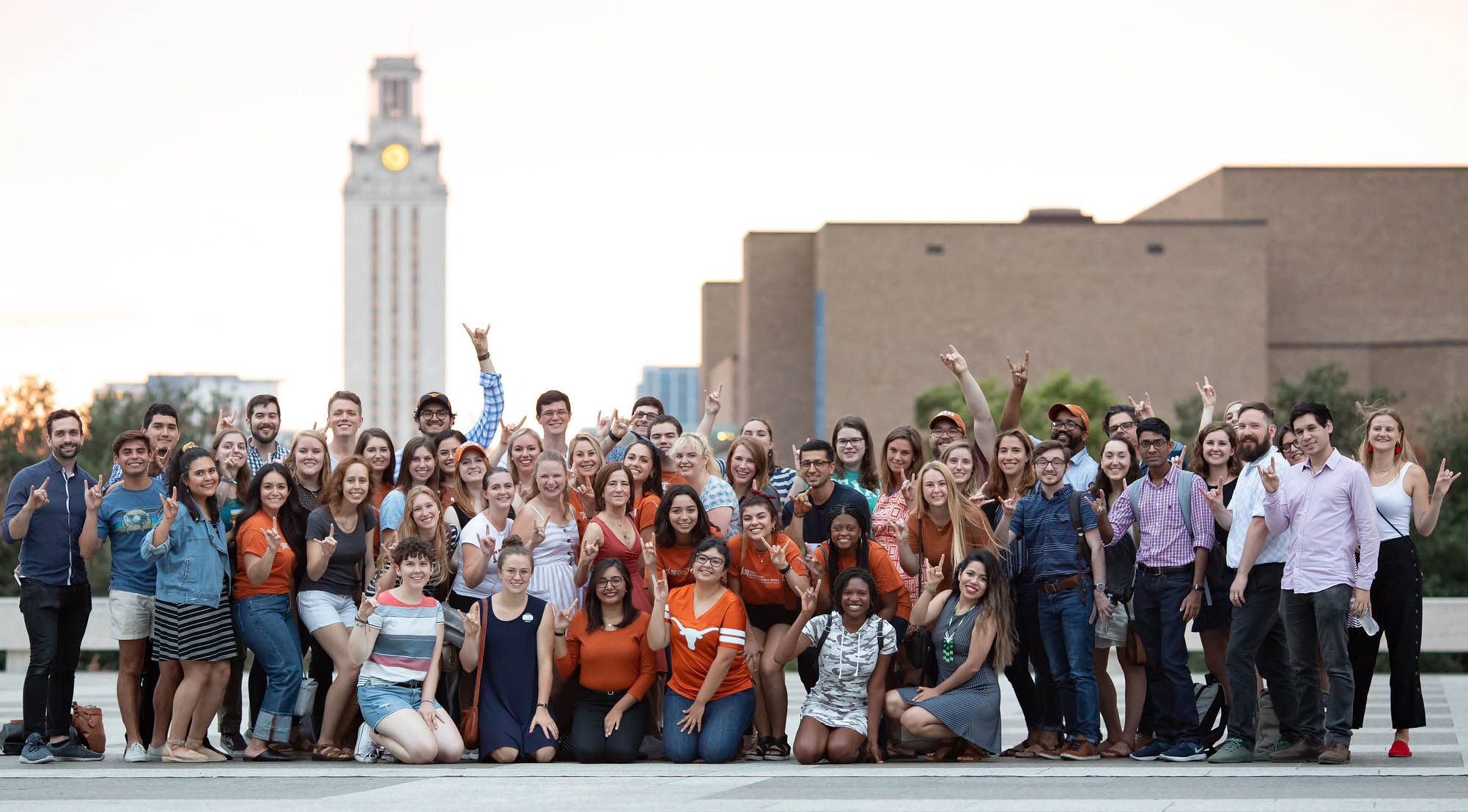 The incoming LBJ School class celebrates the 2019 Gone to Texas
