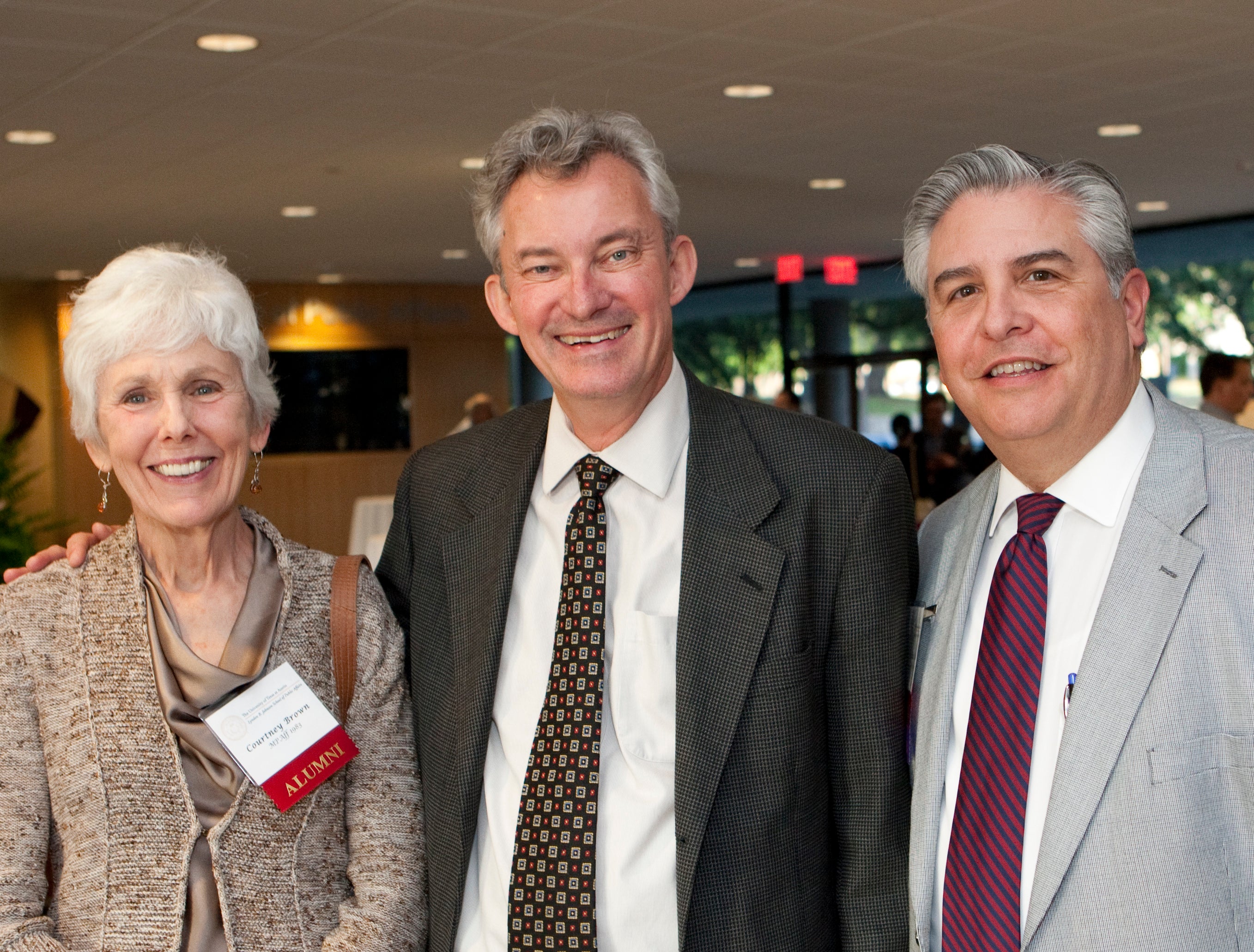 Distinguished Public Service Awardees Courtney Brown ('83), John O'Brien ('81) and Michael Reyna ('82) Photo of LBJ School distinguished public service awardees
