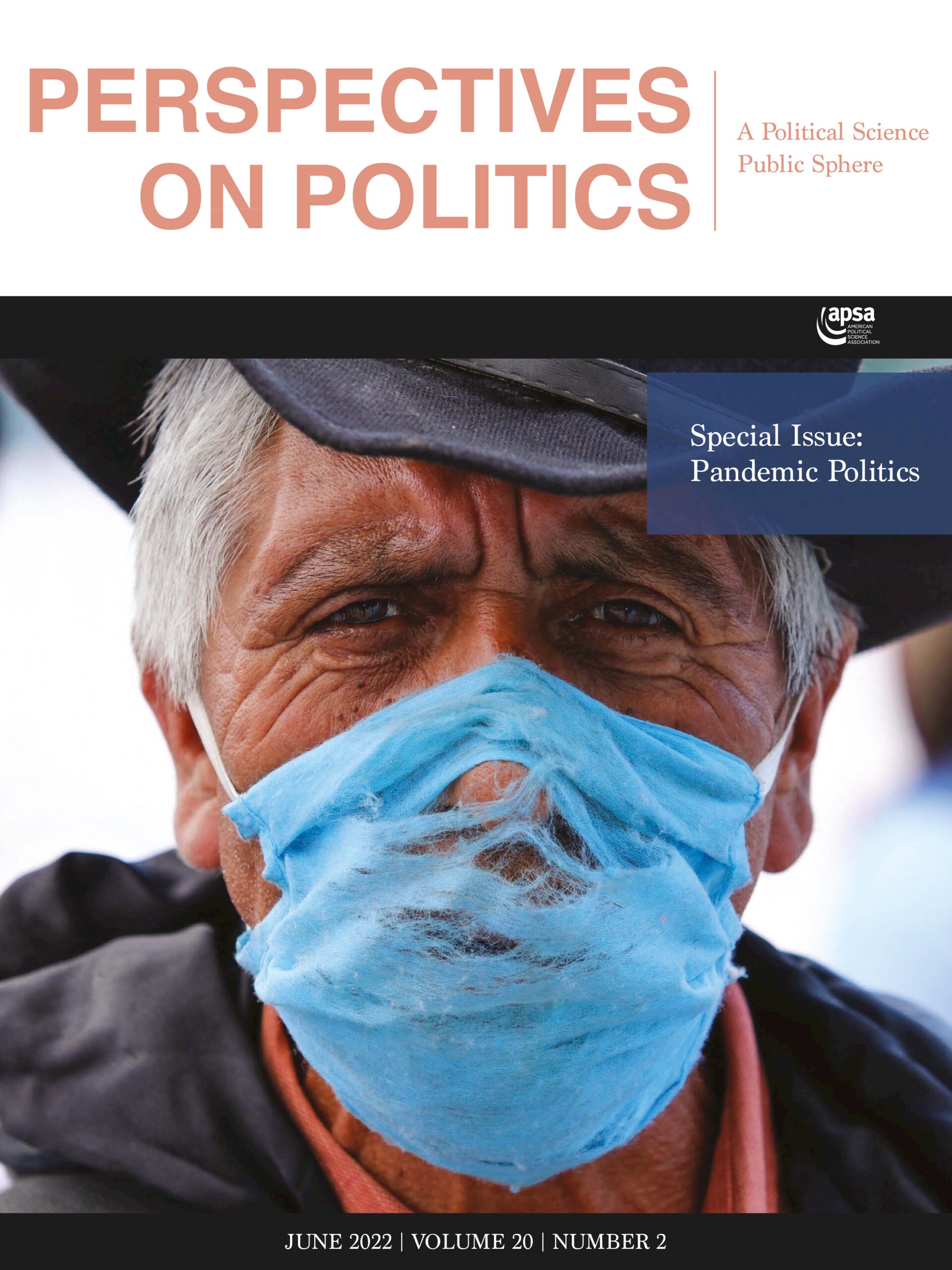 Journal cover with man wearing a COVID mask 