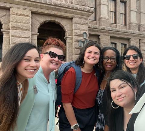 Amy Abbott and LBJ WCS cohort at Texas Capitol in Austin