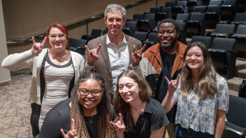 D'Angelo Colter, Beto O'rourke, and other LBJ School students