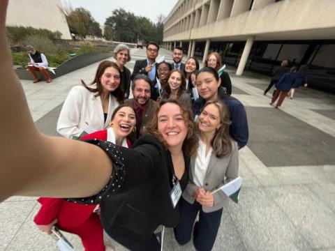 Sara Engelhard selfie with other LBJ students