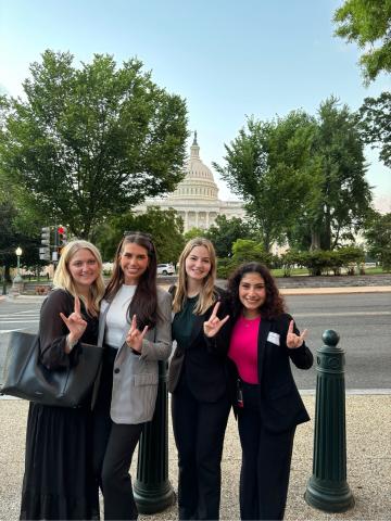 Emily Barton in DC with classmates