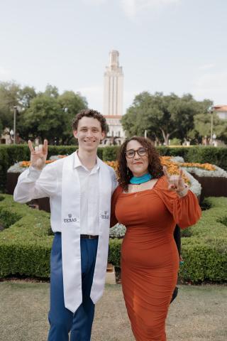 LBJ student Melissa Drexler with her son