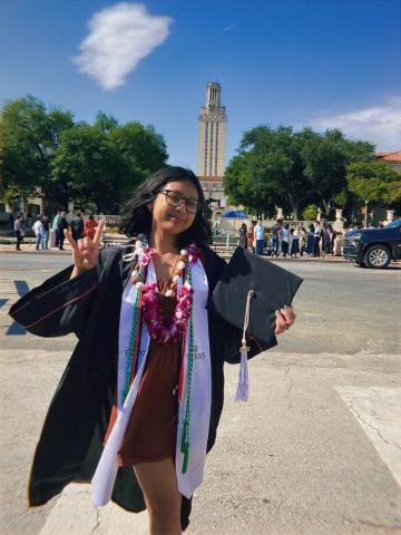 Incoming LBJ student, Megan Ramos, graduating from UT Austin