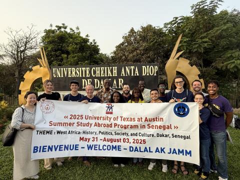 LBJ student, Devarier Smith, studying abroad in Senegal with LBJ peers