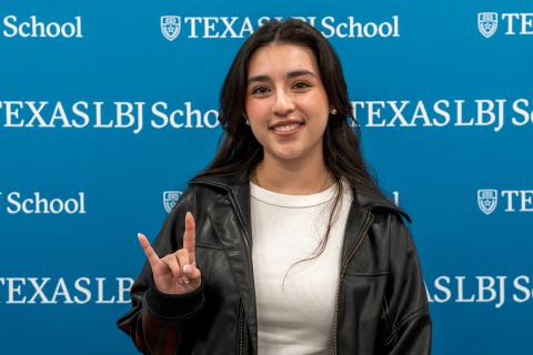 Incoming LBJ freshman, Annabella Ruiz, at the LBJ School