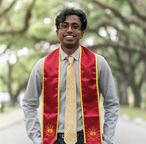 Incoming LBJ student, Jayaker Kolli, at Rice