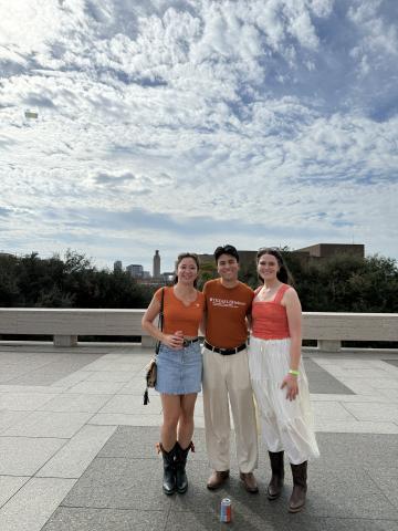 LBJ student, Isabelle Iguchi Austin with LBJ peers