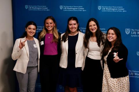 LBJ DC Commencement Speaker, Mia Paone, with DC peers