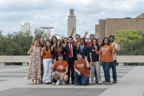 LBJ student, Victor To, graduates with peers in DC