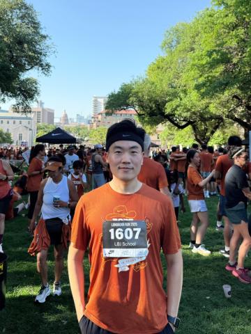 LBJ PhD Candidate Yoojin Cha at Longhorn Run