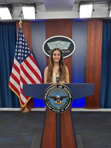 LBJ Graduate Sirin Mubarak in DC at the Pentagon