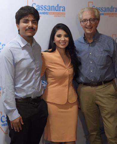 Incoming LBJ Master of Public Affairs student Caleb Garcia with Rep Cassandra Hernandez