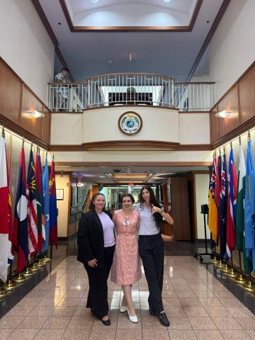 LBJ student Maggie with peers, Daniel K. Inouye Asia-Pacific Center for Security Studies
