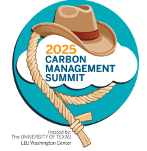 Cowboy Hat on text bubble that reads "2025 Carbon Management Summit "