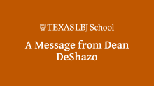 A message from Dean DeShazo
