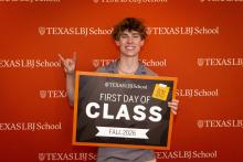 New Freshmen LBJ School Student Liam Demory First Day