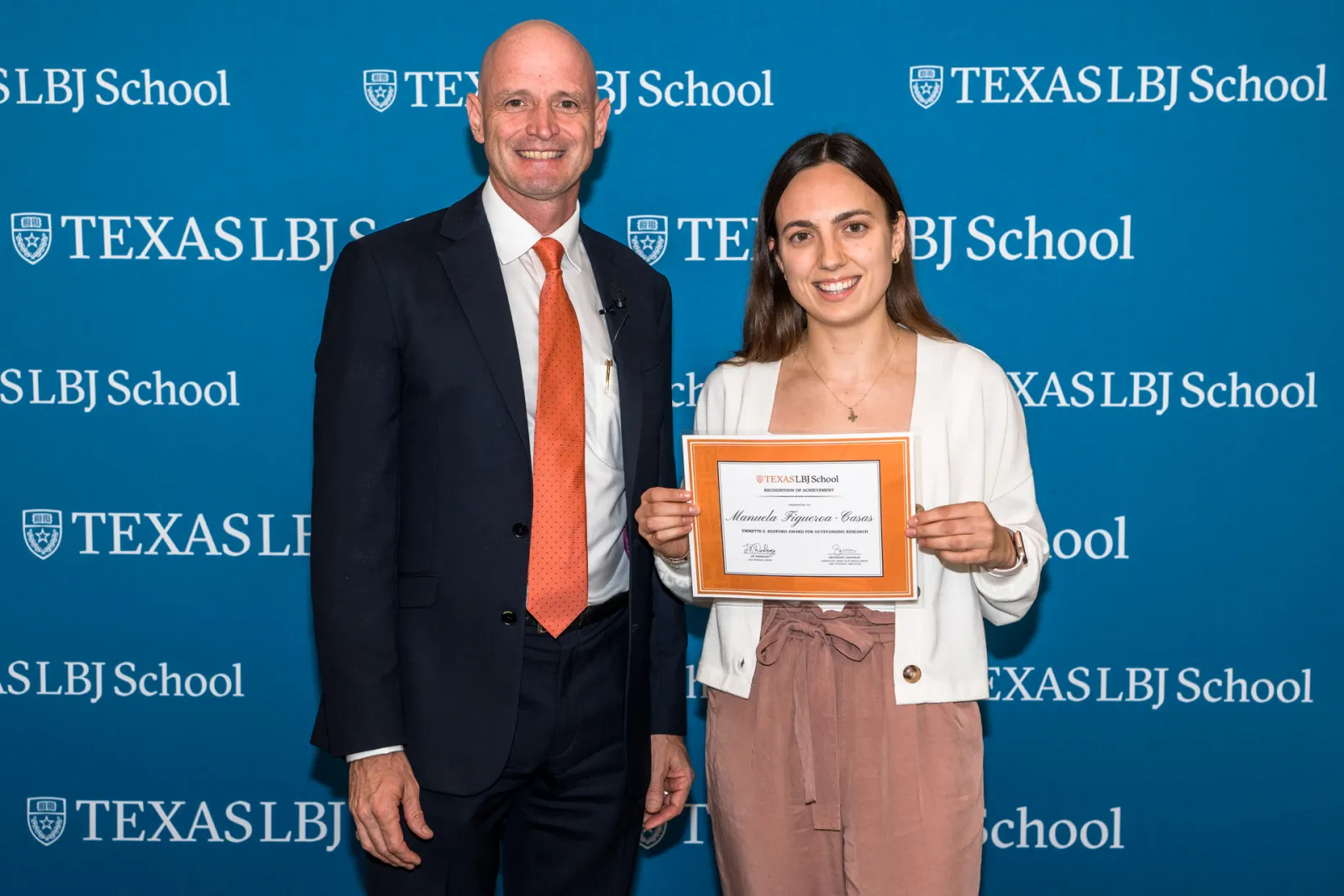 Dean JR DeShazo poses with Manuela Figueroa-Casas