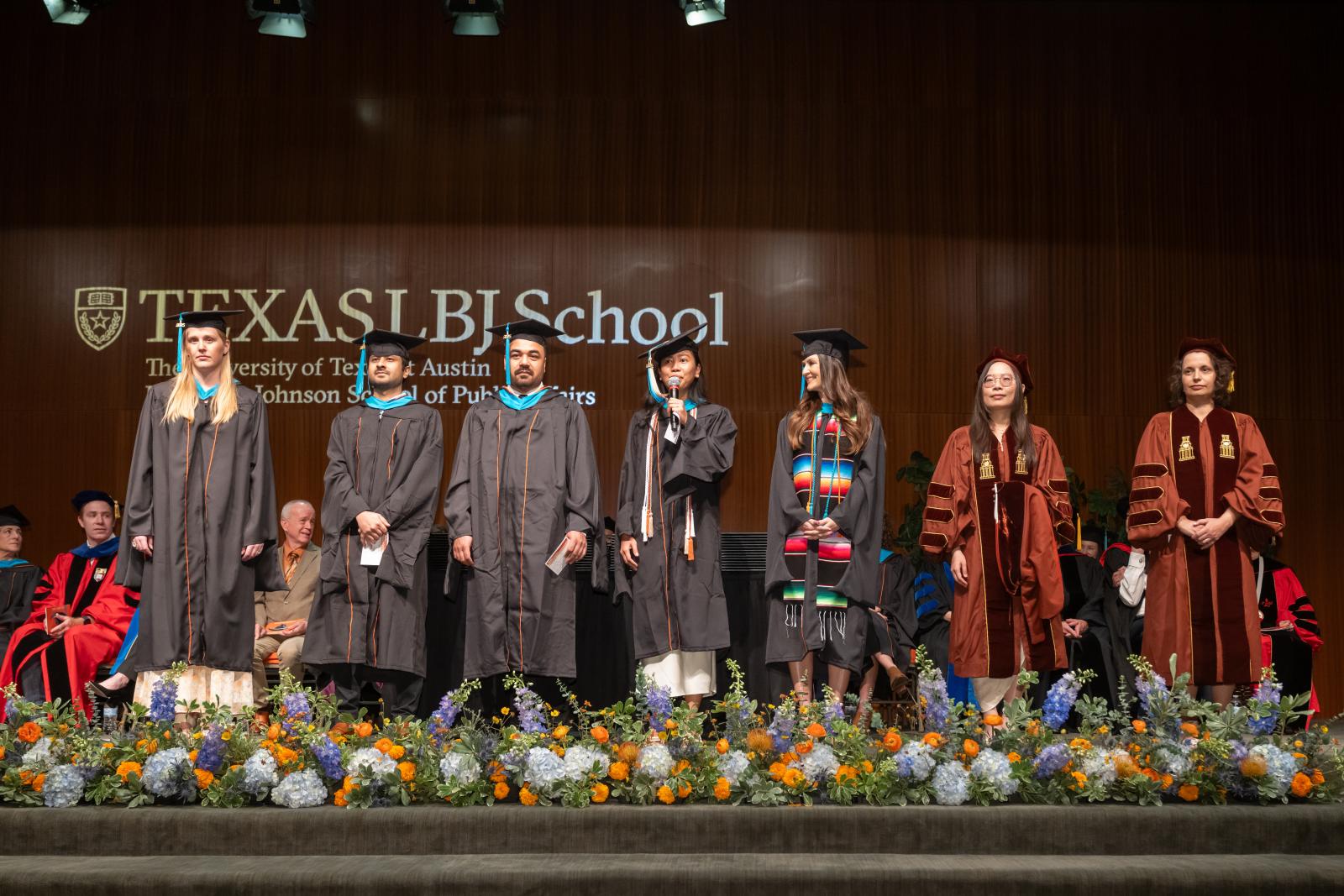 students welcoming audience in a foreign language