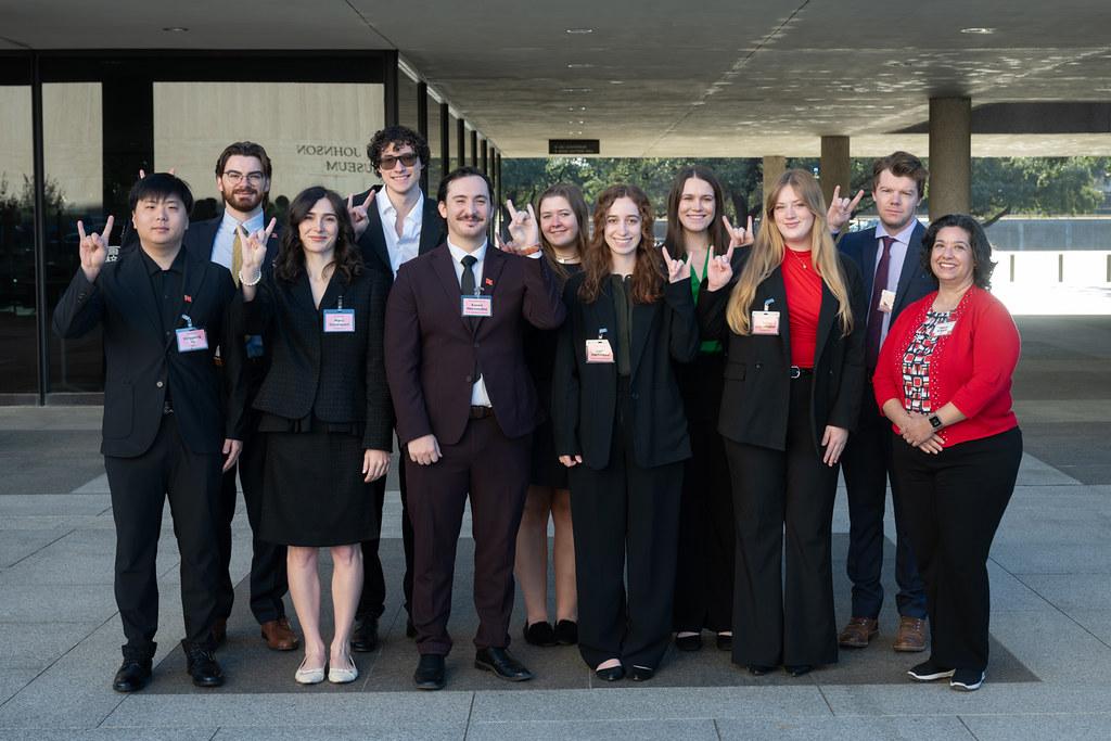 LBJ Student Commencement Speaker Aria Stiefelmaier with Crisis Simulation group