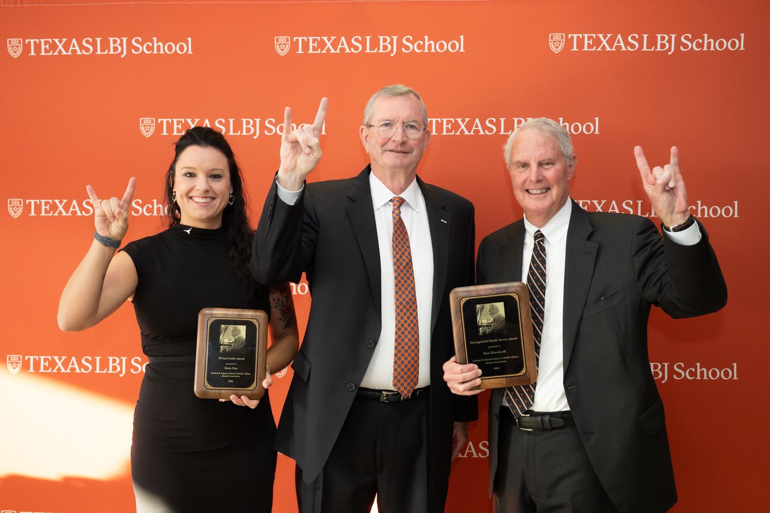 LBJ Interim Dean Pope with 2026 Outstanding Award Winners