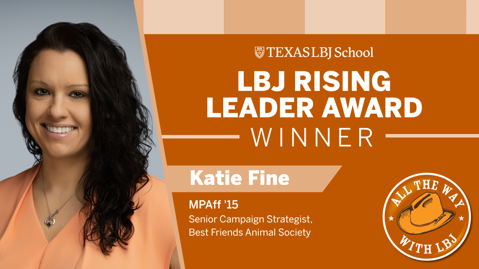 Katie Fine LBJ Alumni Award Winner