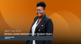 Jordan Jessie, LBJ School student and one of three student chairs for the Barbara Jordan National Forum