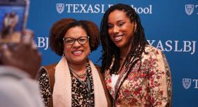 Brencia Berry, Political Director for the DNC, poses with Tiffany Jones Smith, LBJWCS Alum ‘22. Photo courtesy of The Network. 