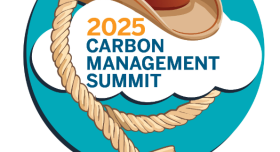 Cowboy Hat on text bubble that reads "2025 Carbon Management Summit "