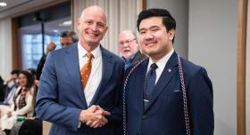 LBJ student, Victor To, graduates in DC with 10th Cohort. Visit from Dean DeShazo